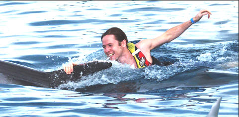 Man with dolphin.